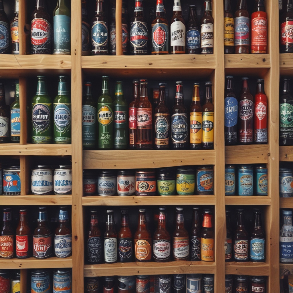 A craft beer selection
